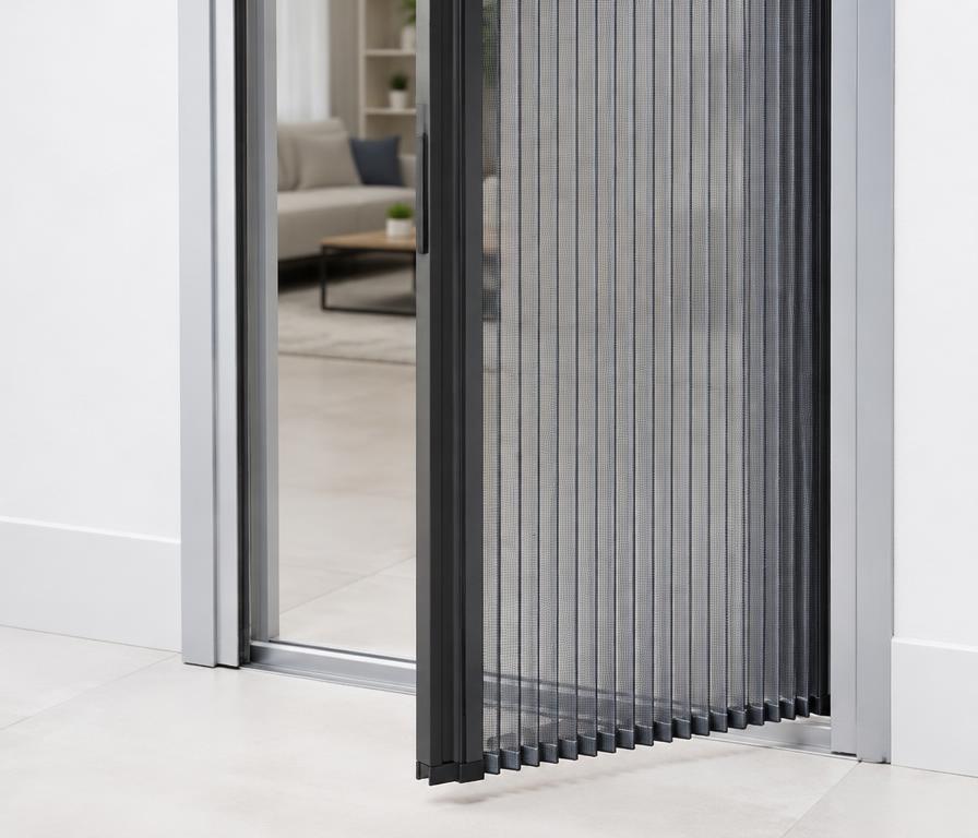 Pleated Mesh Door – mosquito screen and fitting solution